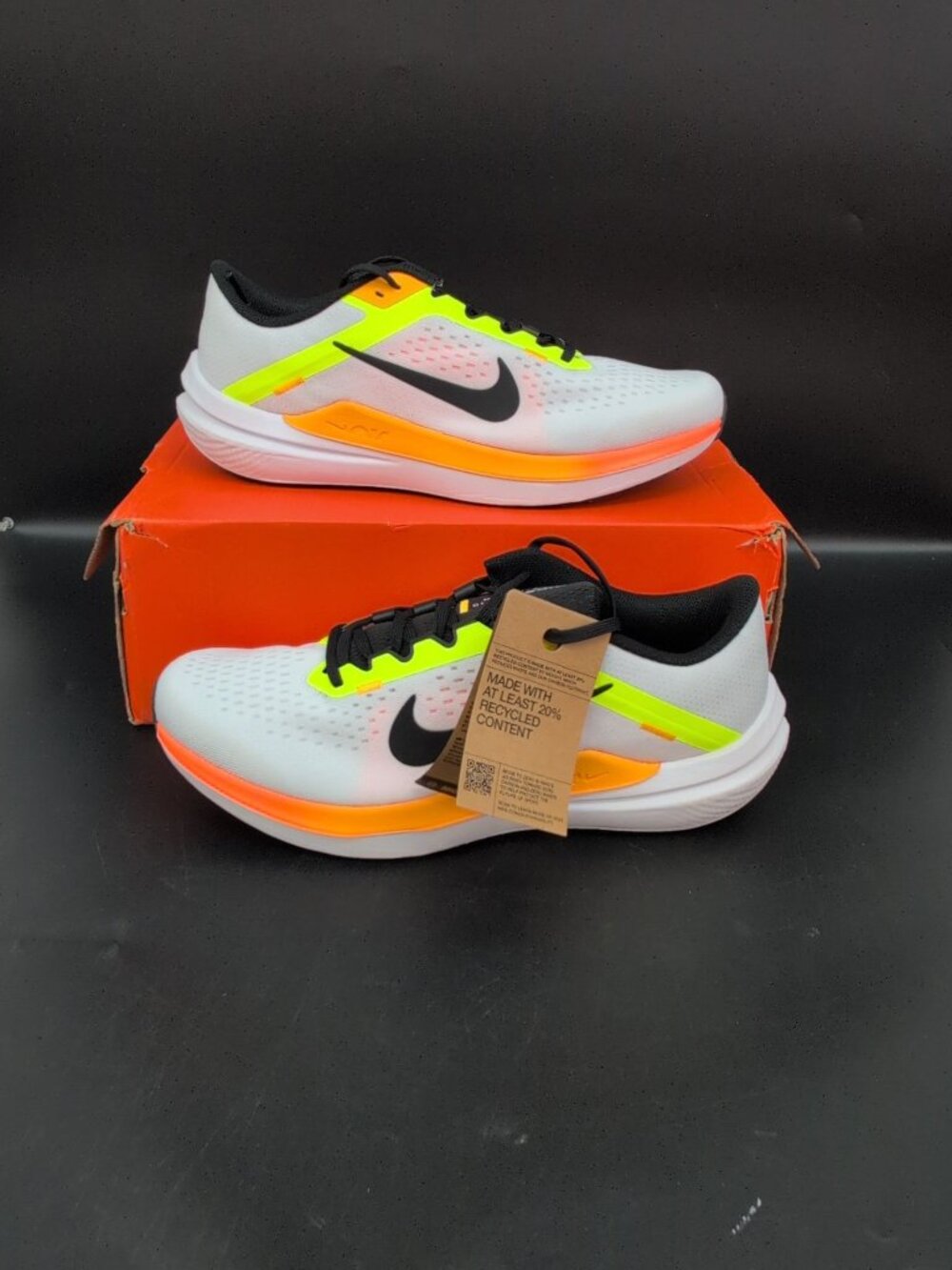 Nike Air Winflo 10 Road Running Men's Shoes US 11 White Black Orange DV4022-101
